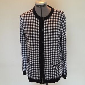 Black and White Checkered Cardigan